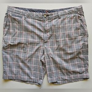 Men's Tommy Bahama Logo Board Shorts Plaid - Gray and Red 5 Pocket Size 40